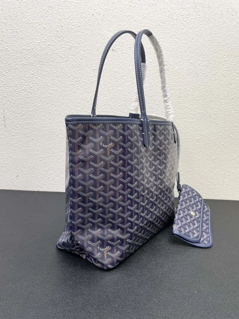 Goyard Navy Blue Tote Bag with Pouch Medium Large - Image 4