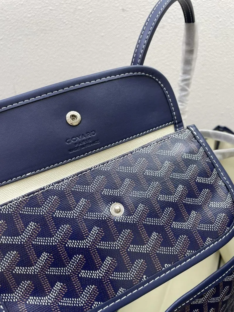 Goyard Navy Blue Tote Bag with Pouch Medium Large - Image 8