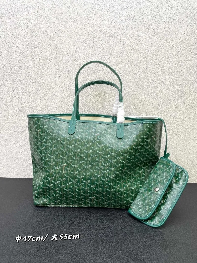 Goyard Green Tote Bag with Pouch 47cm and 55cm
