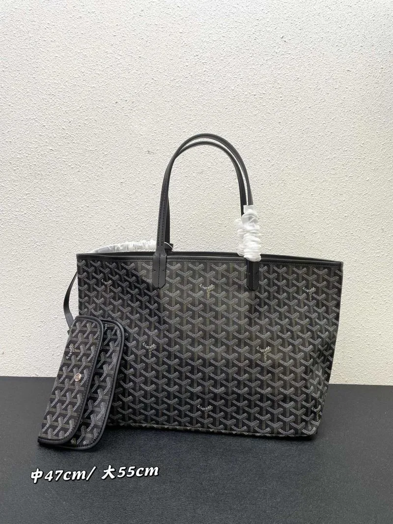 Goyard Black Medium Large Tote Bag with Pouch