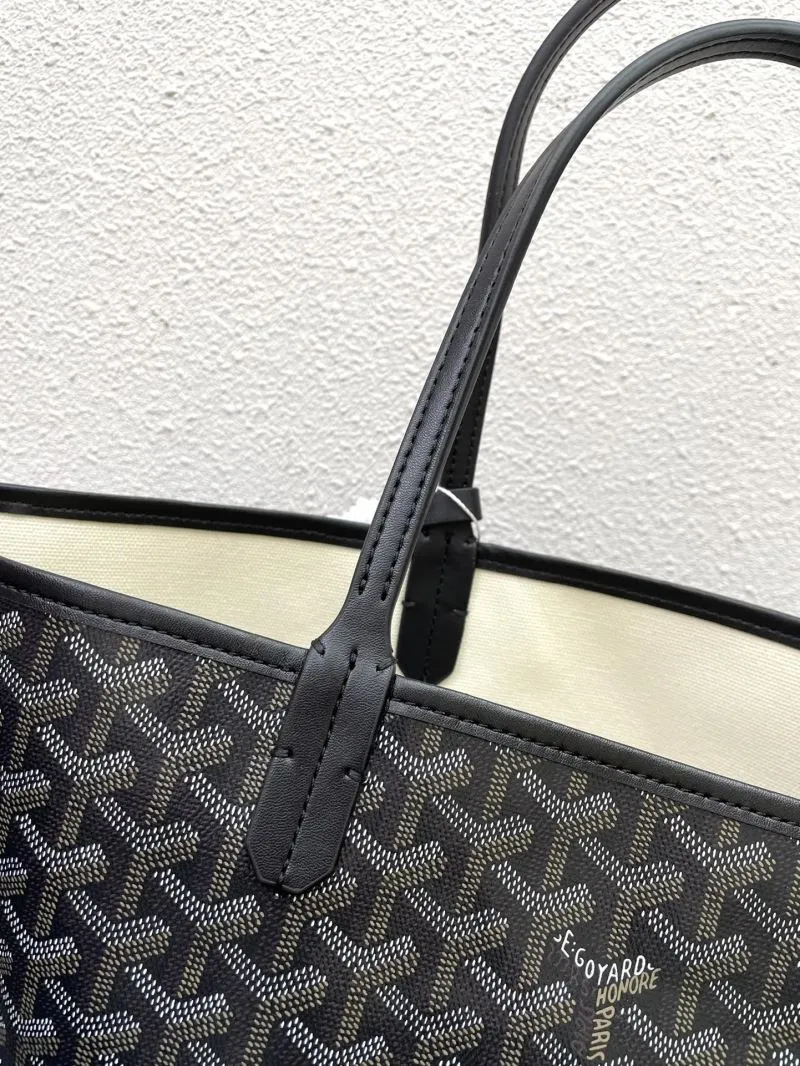 Goyard Black Medium Large Tote Bag with Pouch - Image 5