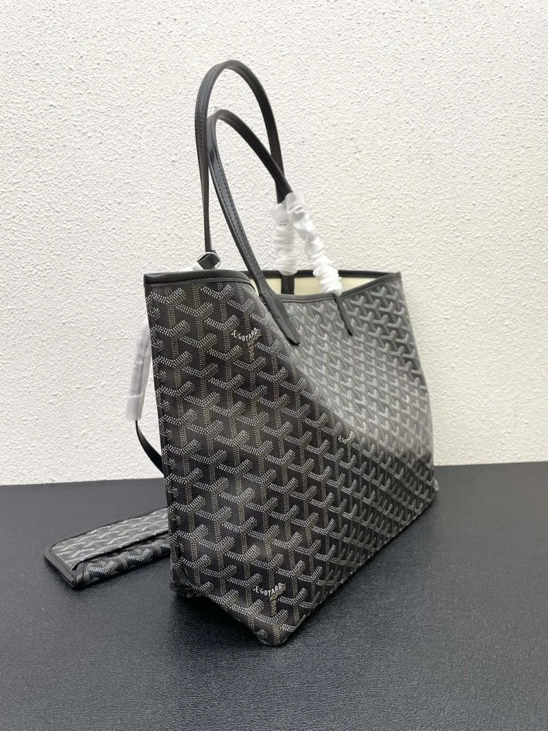 Goyard Black Medium Large Tote Bag with Pouch - Image 6