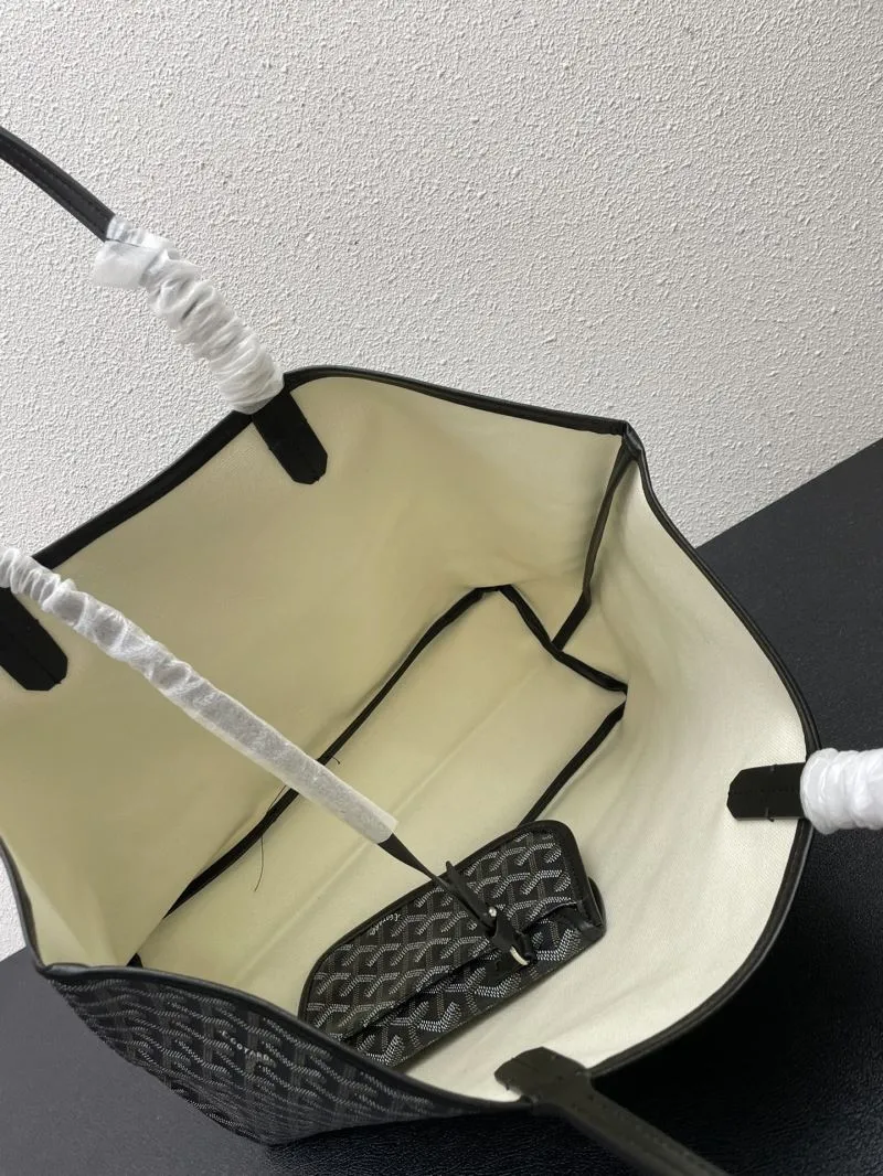 Goyard Black Medium Large Tote Bag with Pouch - Image 9