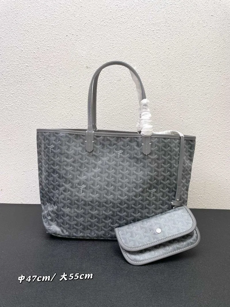 Goyard Gray Tote Bag 563 with Pouch Medium and Large