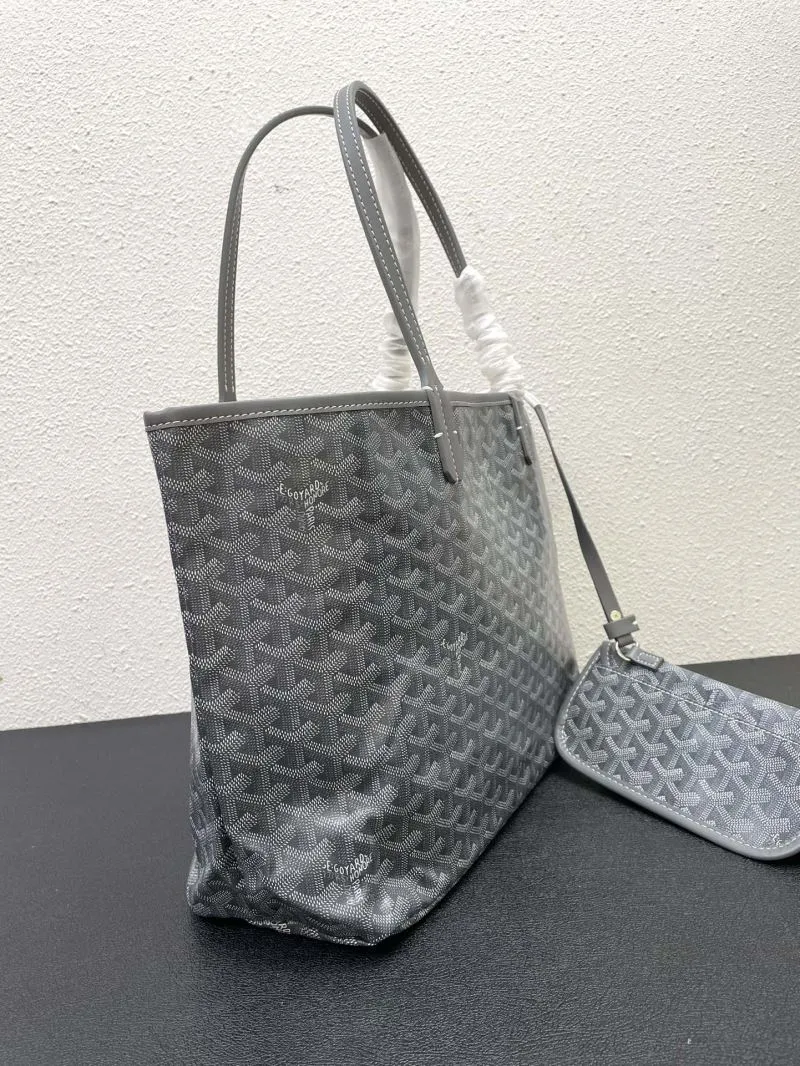 Goyard Gray Tote Bag 563 with Pouch Medium and Large - Image 6