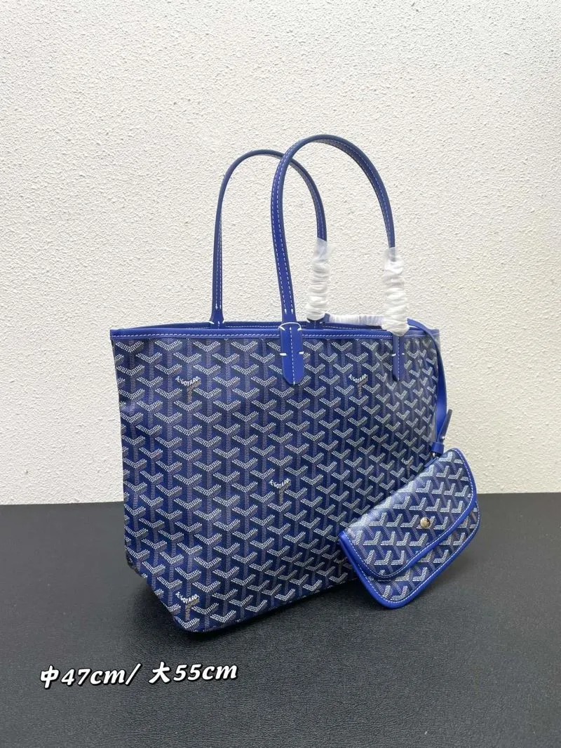 Alternative view of Goyard Blue Tote Bag with Pouch Medium Large