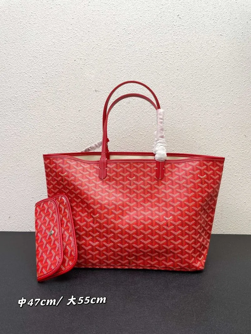 Goyard Red Tote Bag with Pouch Medium Large Size