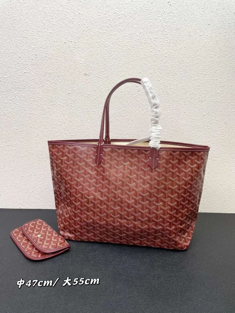 Goyard Burgundy Medium Large Tote Bag SKU 568 with Pouch - Image 3