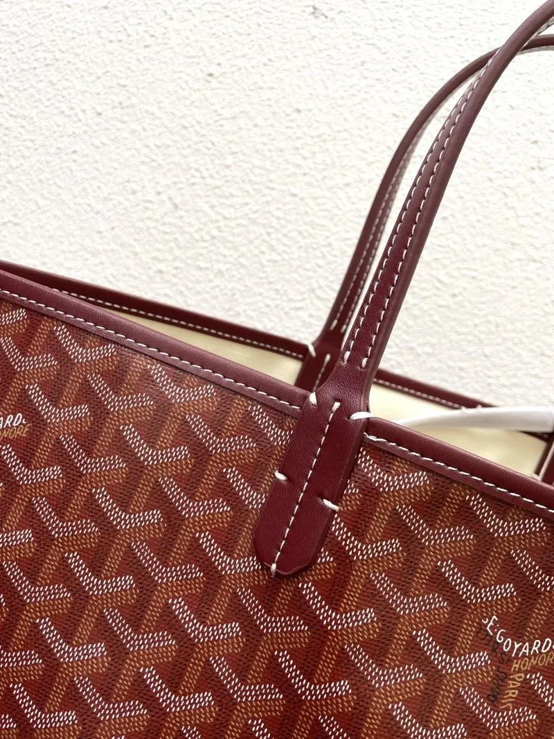 Goyard Burgundy Medium Large Tote Bag SKU 568 with Pouch - Image 4