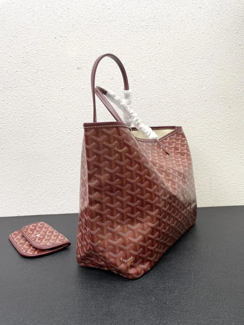 Goyard Burgundy Medium Large Tote Bag SKU 568 with Pouch - Image 5