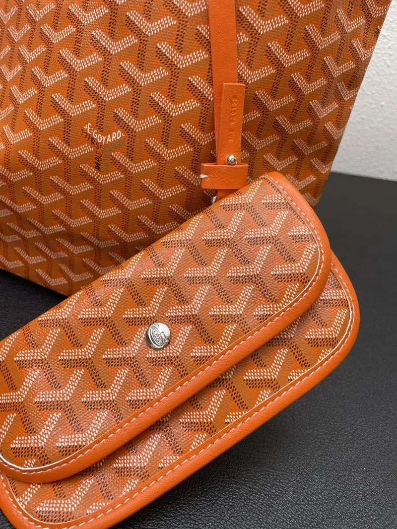 Goyard Orange Tote Bag with Pouch Medium Large Size - Image 6