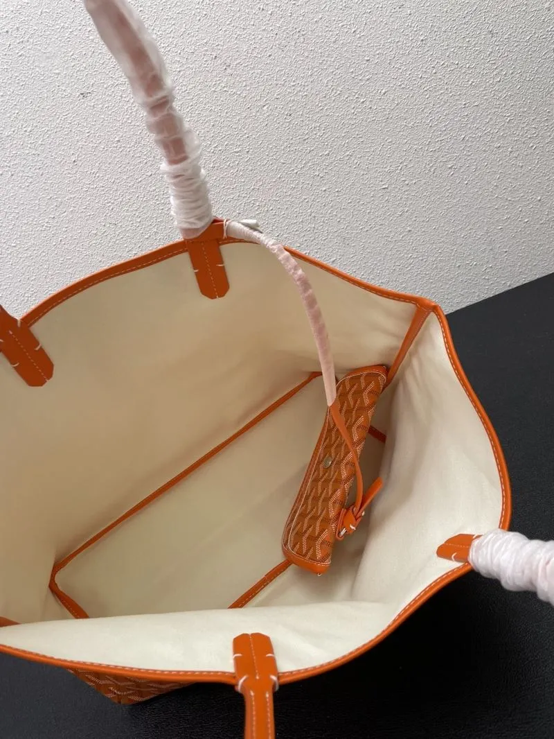Goyard Orange Tote Bag with Pouch Medium Large Size - Image 8