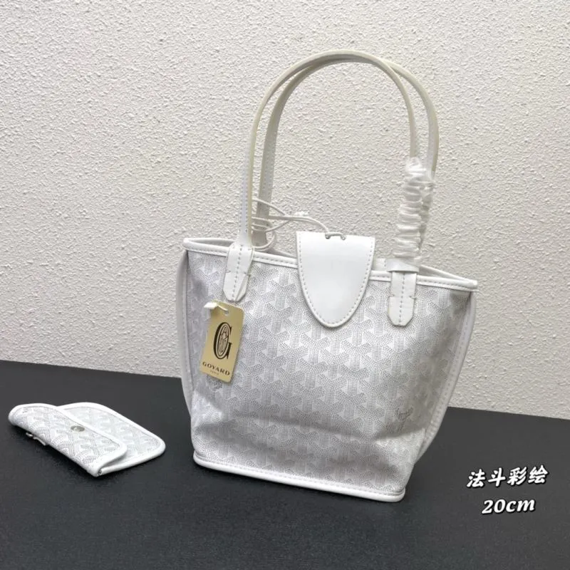 Alternative view of Goyard White Tote Bag with French Bulldog Print 20cm