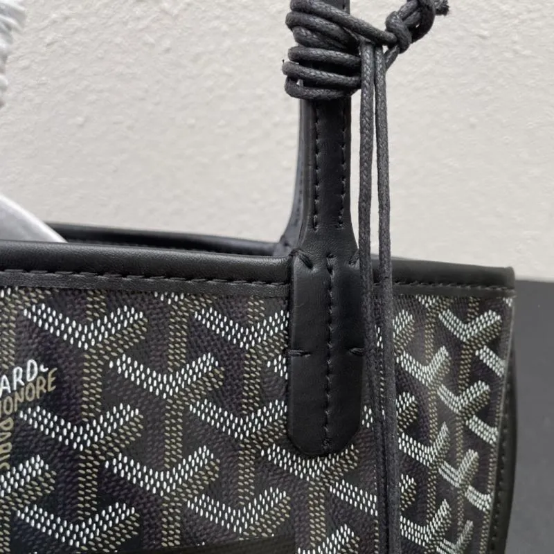 Goyard Black Mini Tote Bag French Bulldog Print 20cm - Image 7