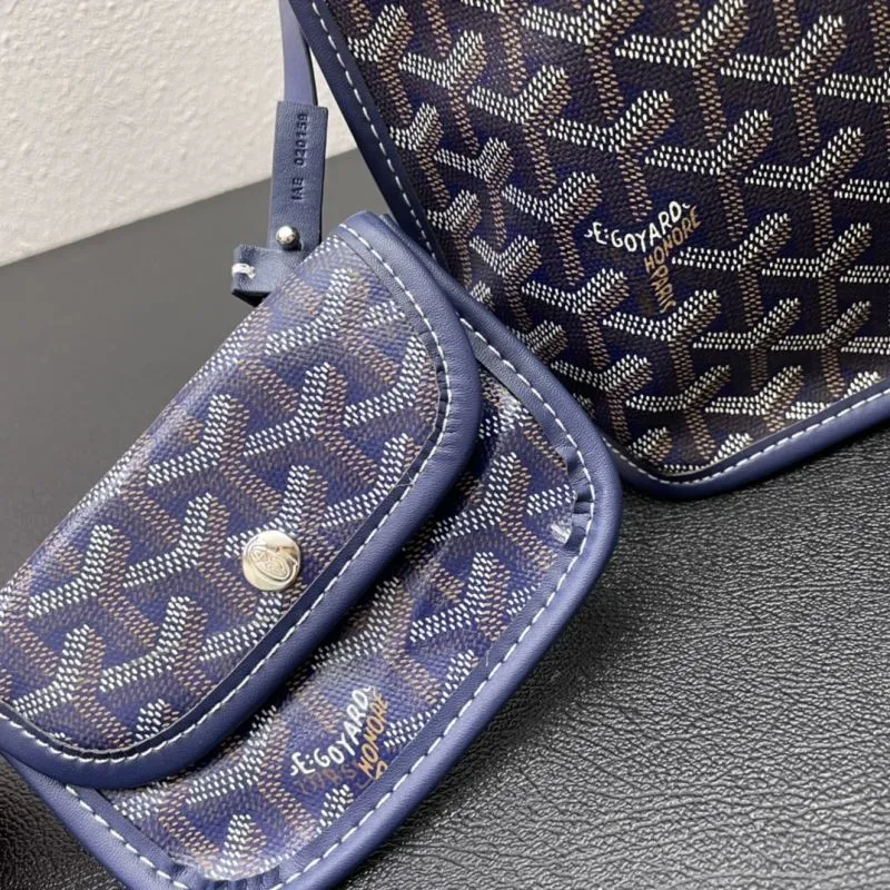 Goyard Small Navy Tote Bag with Mini Pouch - Image 7