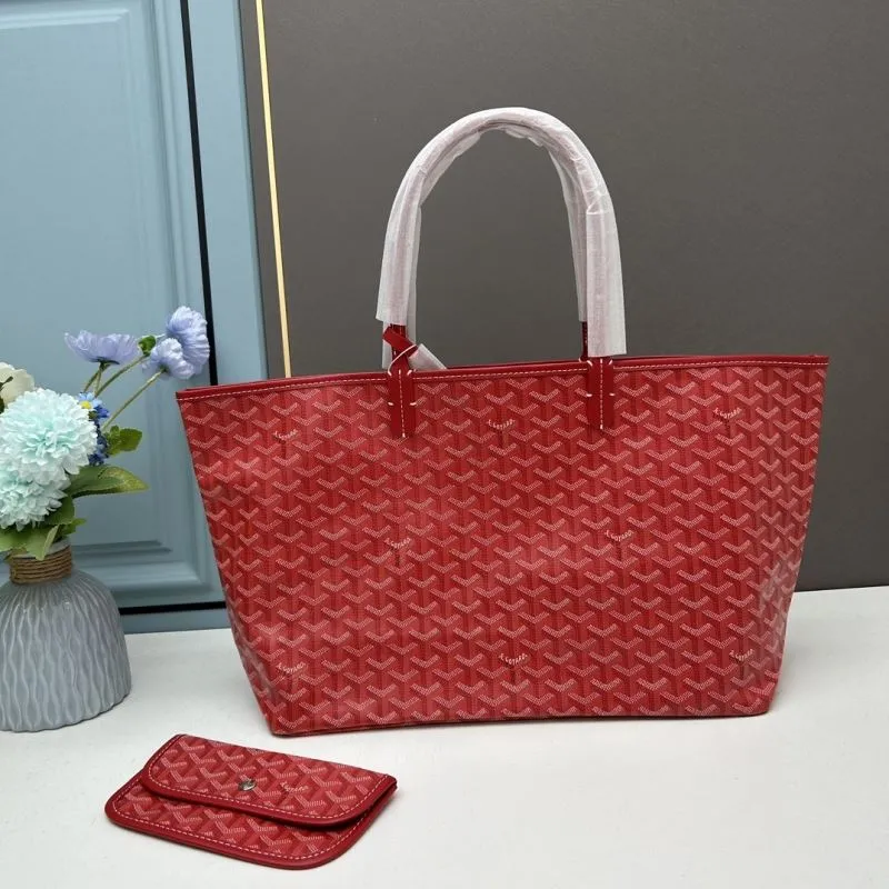Goyard Large Red Tote Bag with Pouch 590 - Image 3
