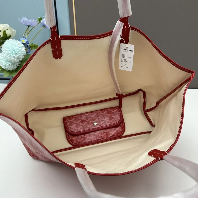 Goyard Large Red Tote Bag with Pouch 590 - Image 8