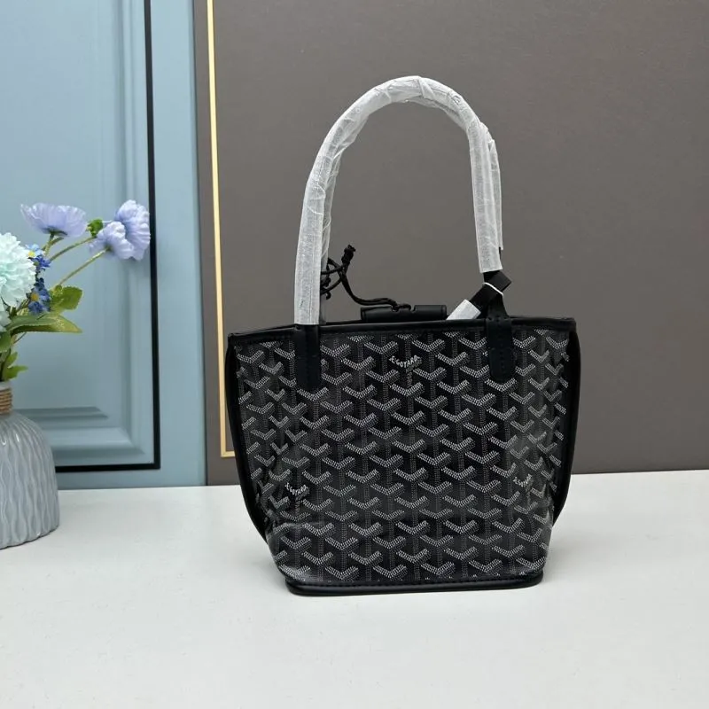 Goyard Black French Bulldog Tote Bag with Pouch - Image 3