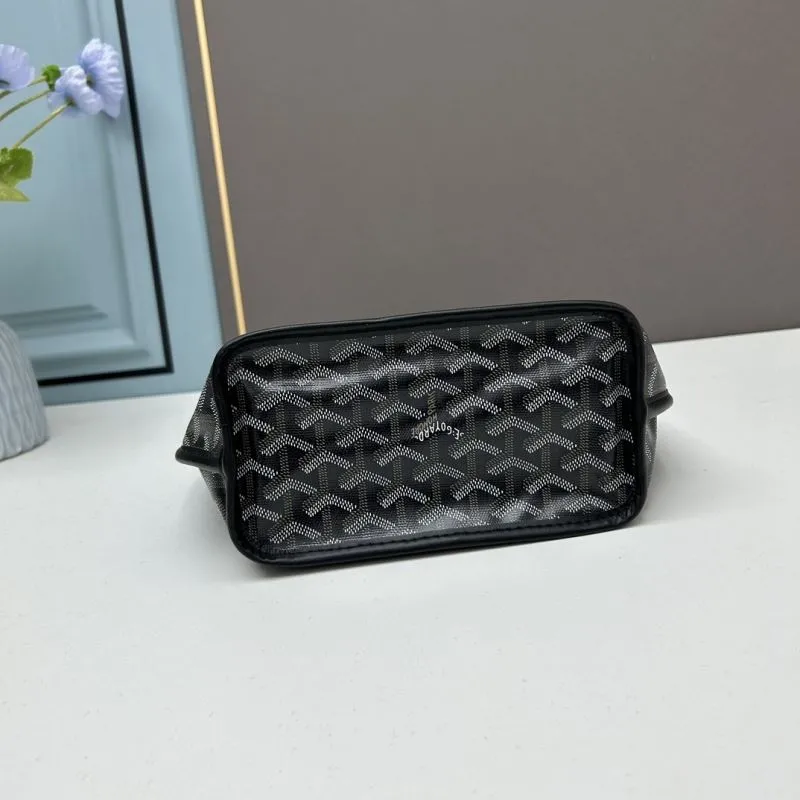 Goyard Black French Bulldog Tote Bag with Pouch - Image 5