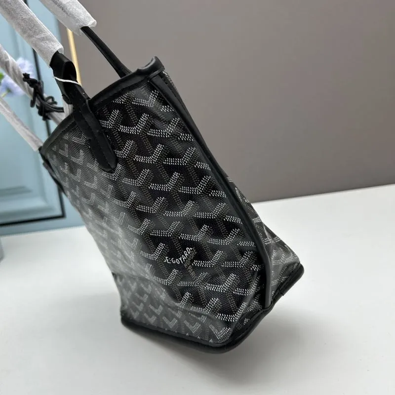 Goyard Black French Bulldog Tote Bag with Pouch - Image 6