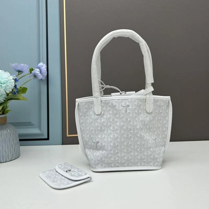 Goyard White French Bulldog Print Tote Bag 593 - Image 3