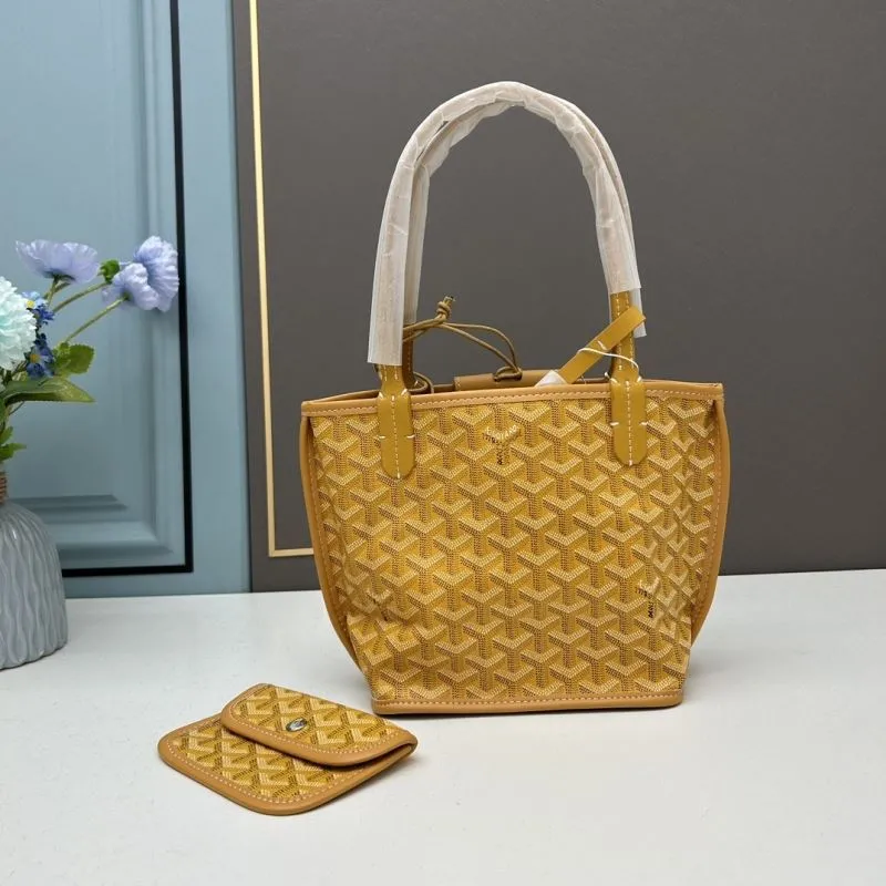 Goyard Yellow French Bulldog Mini Tote Bag With Pouch - Image 3