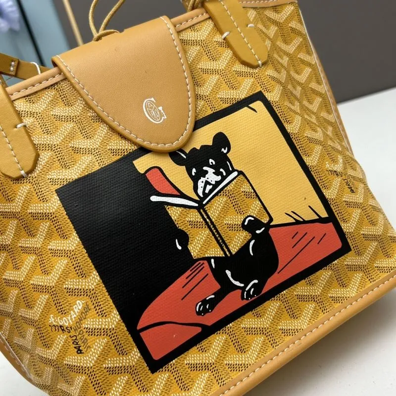 Goyard Yellow French Bulldog Mini Tote Bag With Pouch - Image 4