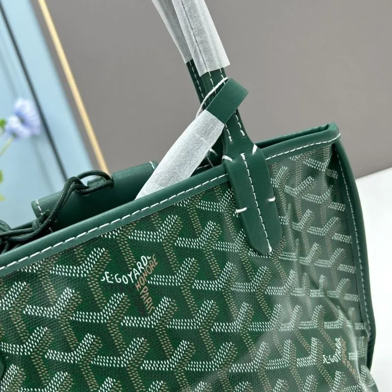 Goyard Green French Bulldog Tote Bag with Pouch - Image 4