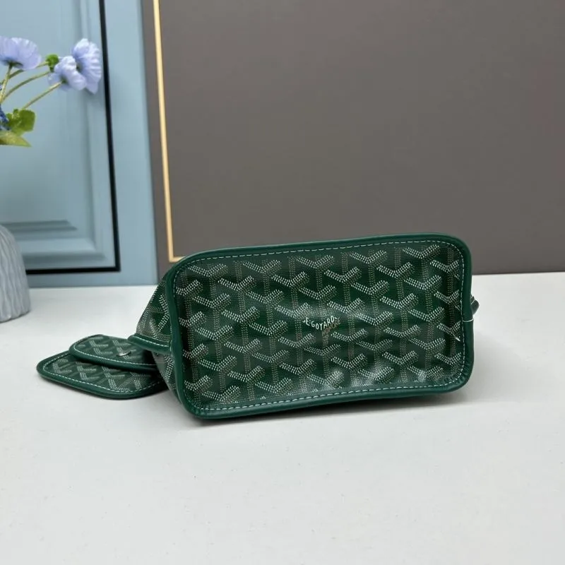 Goyard Green French Bulldog Tote Bag with Pouch - Image 5