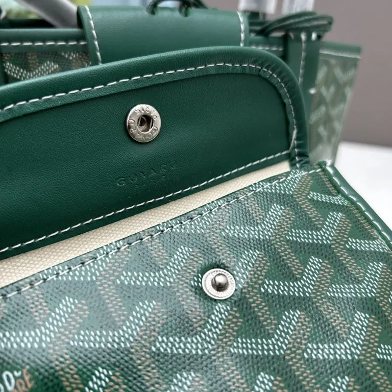 Goyard Green French Bulldog Tote Bag with Pouch - Image 8