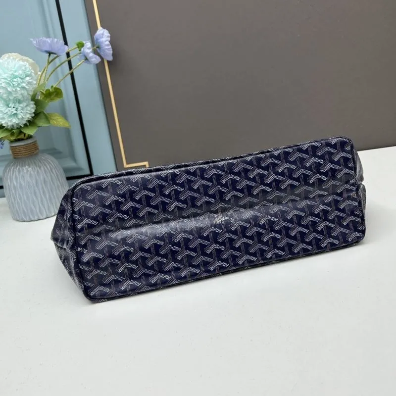 Goyard Medium Navy Tote Bag with Pouch - Image 5
