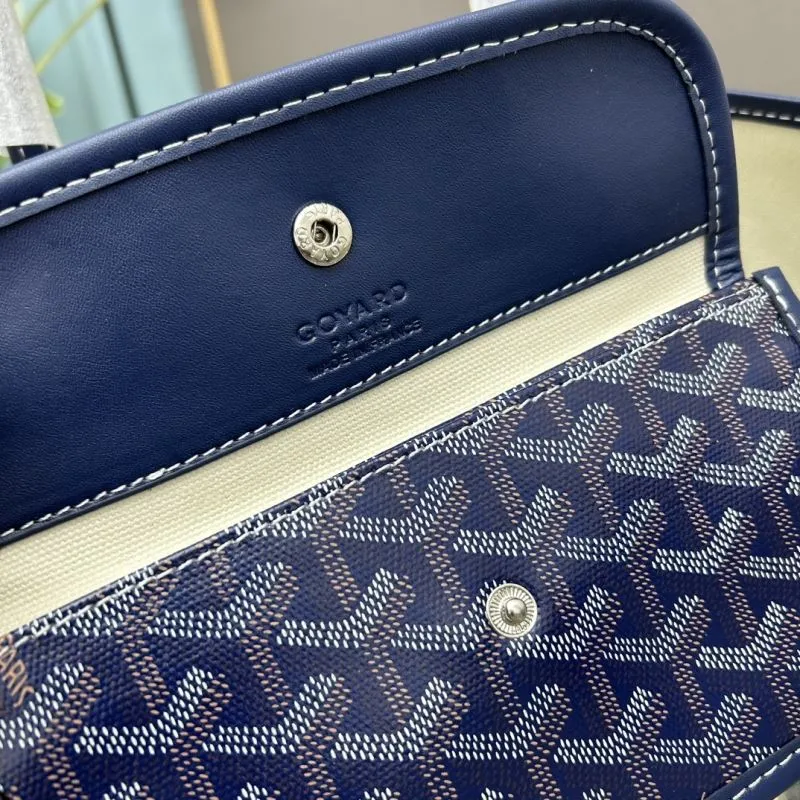 Goyard Medium Navy Tote Bag with Pouch - Image 8