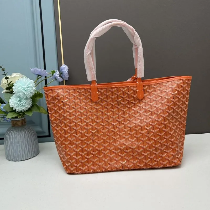 Goyard Orange Medium Tote Bag with Pouch SKU 602 - Image 3