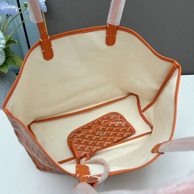 Goyard Orange Medium Tote Bag with Pouch SKU 602 - Image 7