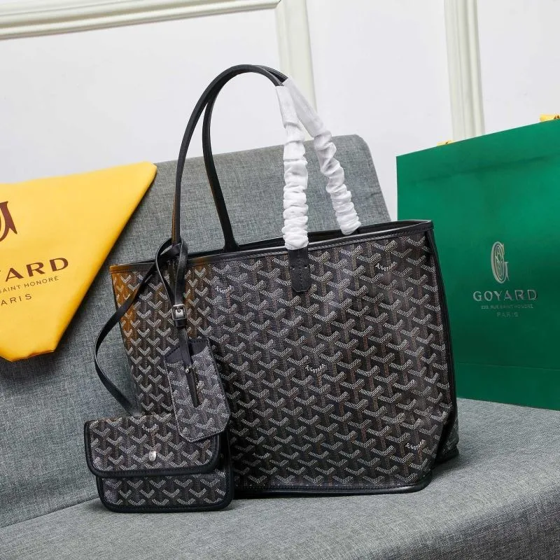 Goyard Black Reversible Tote Bag with Pouch - Image 3