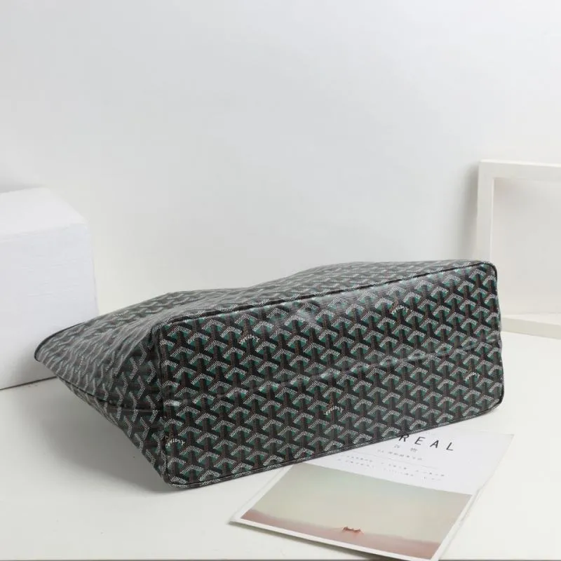 Goyard 620 Green Black Tote Bag with Pouch - Image 3