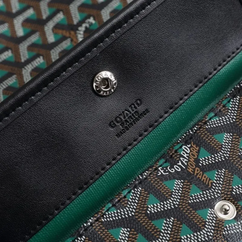 Goyard 620 Green Black Tote Bag with Pouch - Image 6