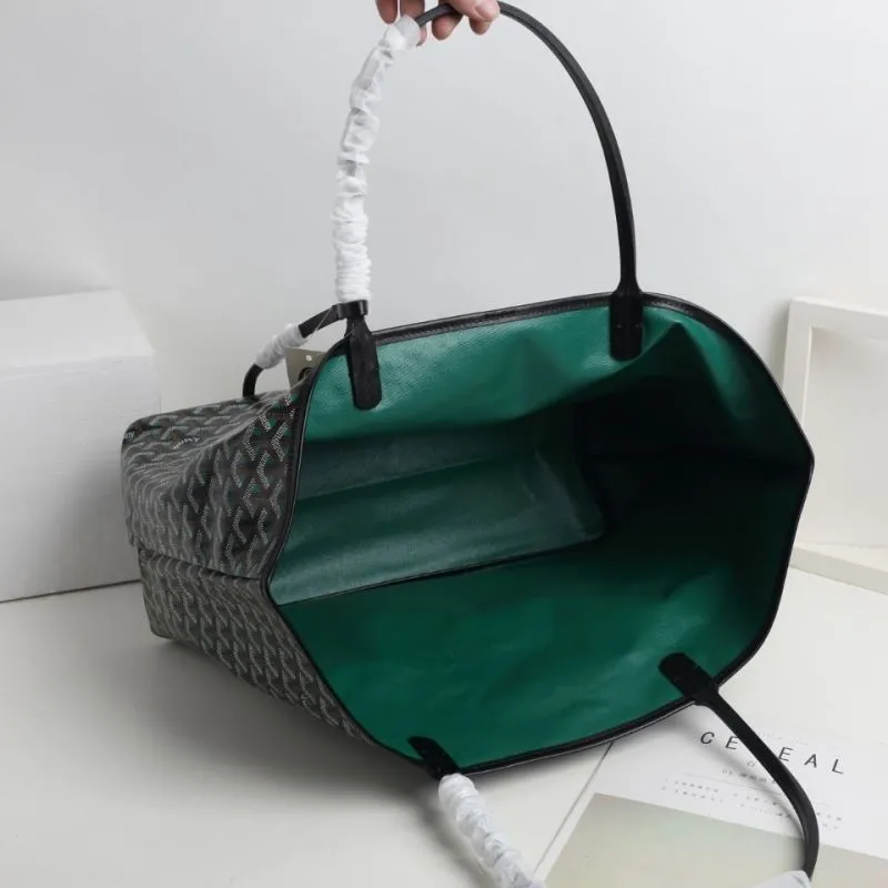 Goyard 620 Green Black Tote Bag with Pouch - Image 9