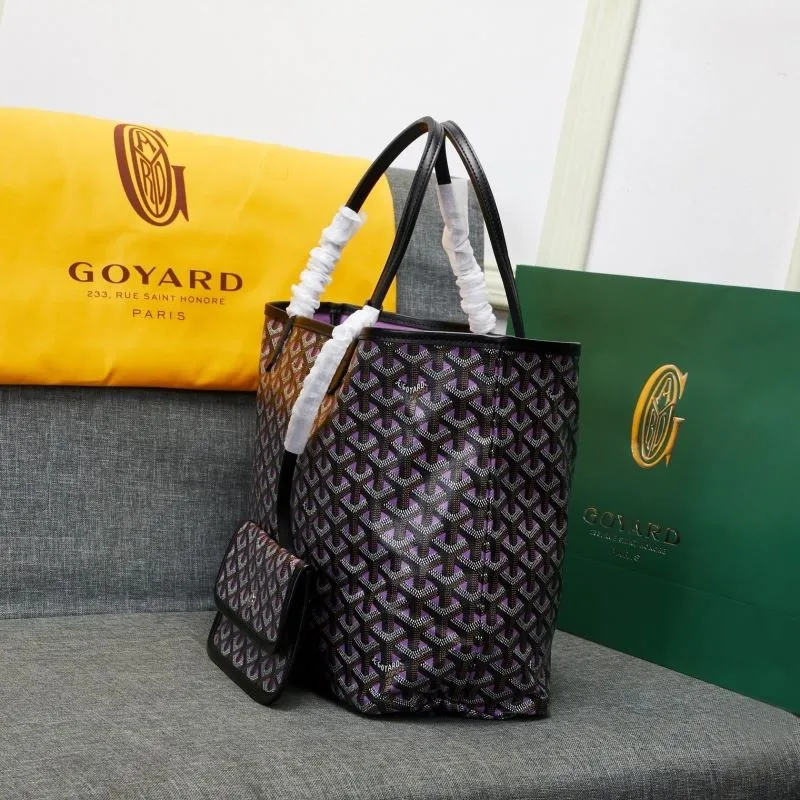 Goyard Purple Black Shopping Tote Bag With Pouch - Image 4