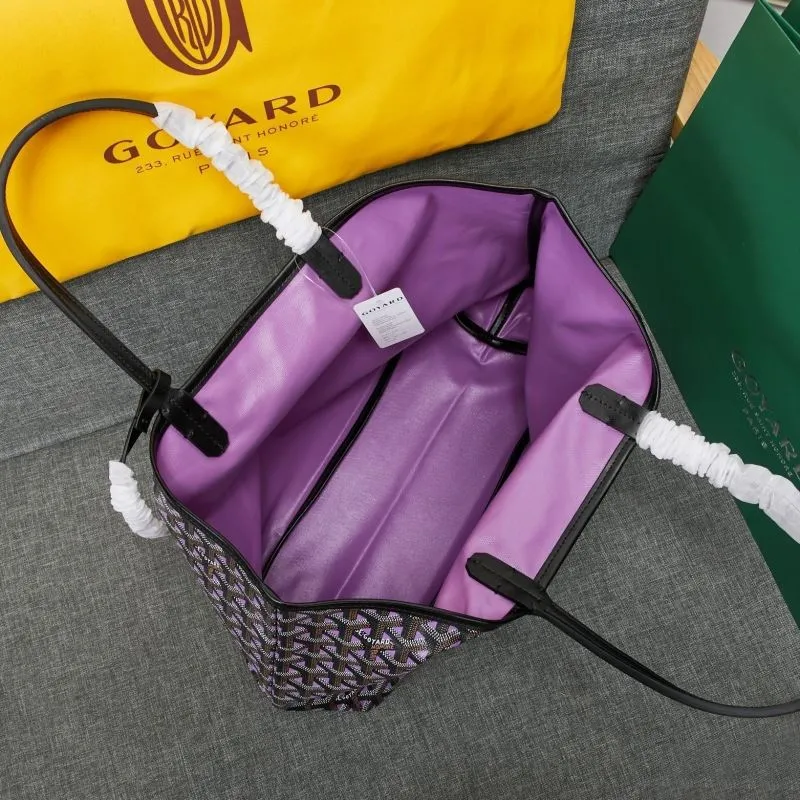 Goyard Purple Black Shopping Tote Bag With Pouch - Image 9