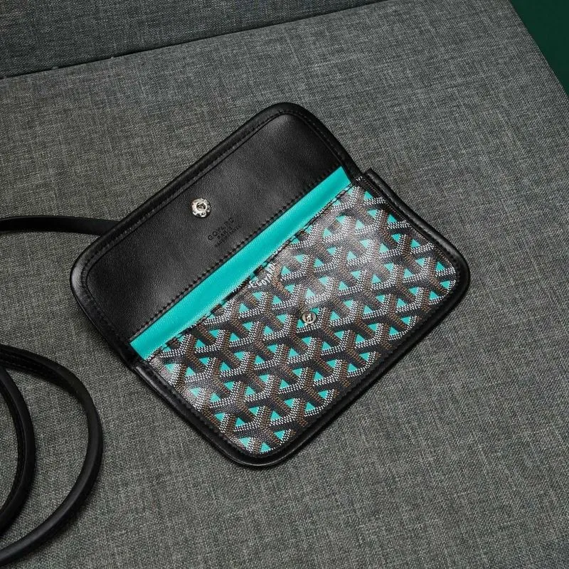 Goyard Black Teal Tote Bag with Pouch - Image 7