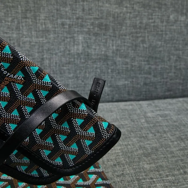 Goyard Black Teal Tote Bag with Pouch - Image 8
