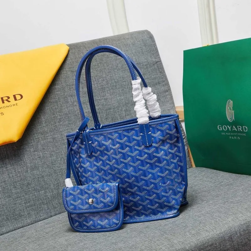 Goyard Blue Reversible Tote Bag with Pouch - Image 4
