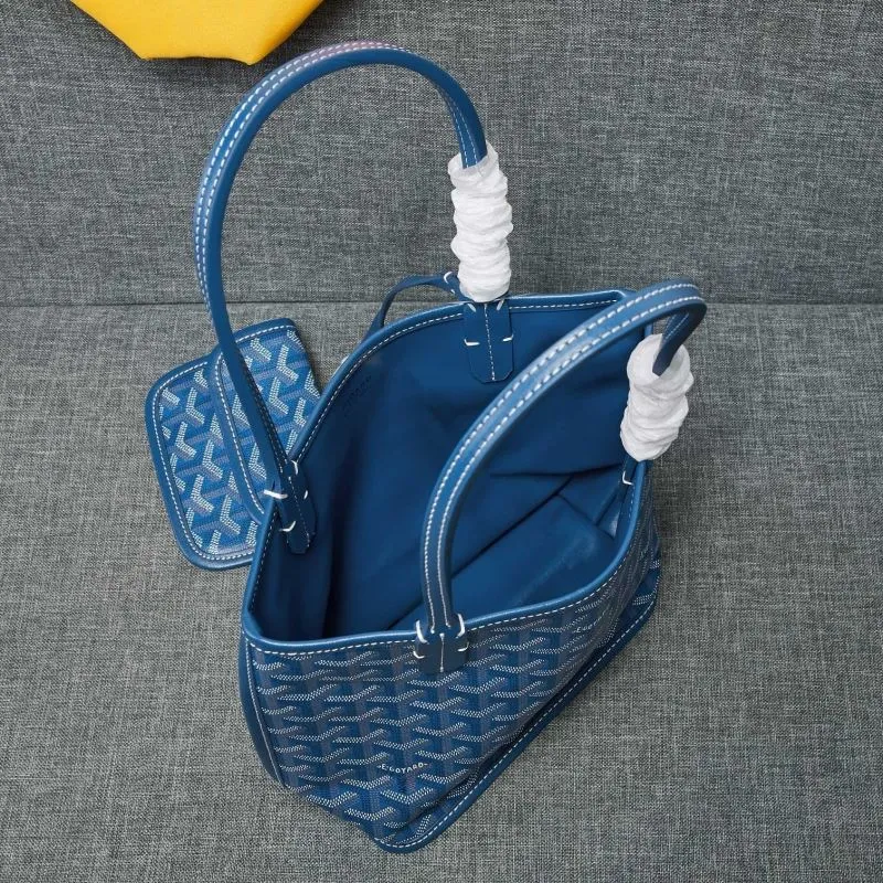 Goyard Blue Reversible Tote Bag with Pouch - Image 9