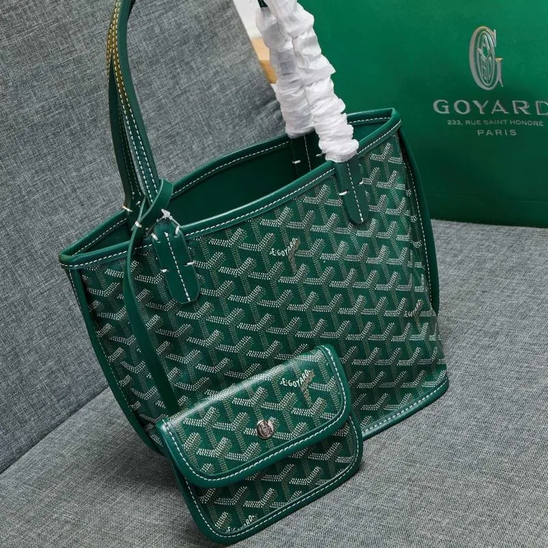 Goyard Green Tote Bag with Pouch 633 - Image 3