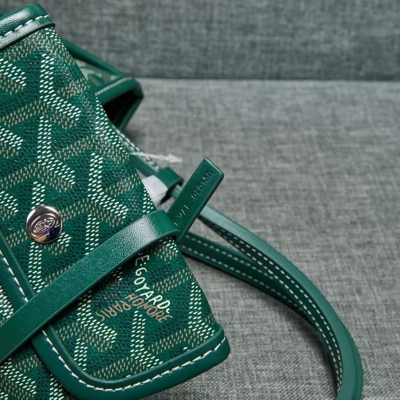 Goyard Green Tote Bag with Pouch 633 - Image 8