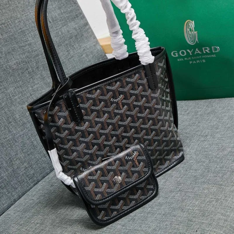 Goyard Black Tote Bag with Small Pouch - Image 3