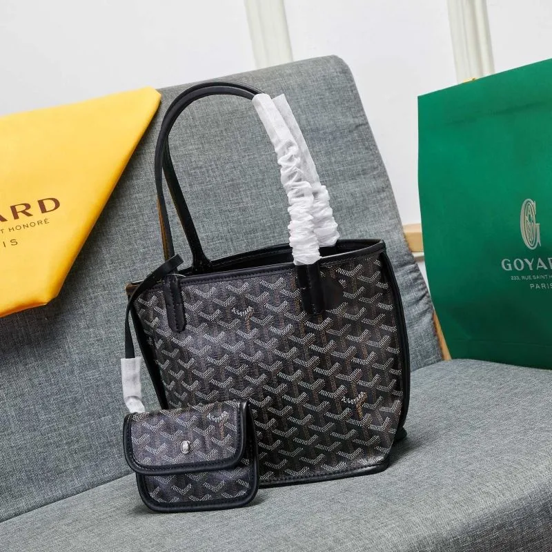 Goyard Black Tote Bag with Small Pouch - Image 4