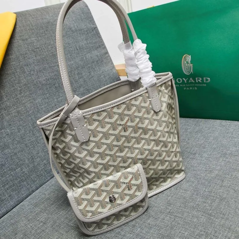 Goyard Gray Tote Bag with Pouch 637 - Image 3