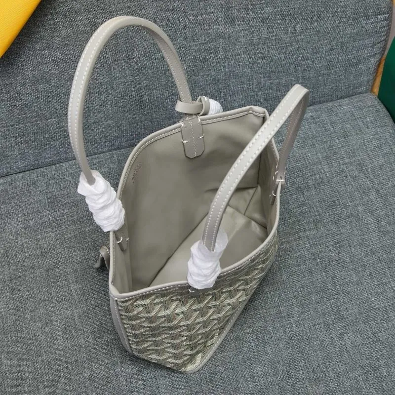 Goyard Gray Tote Bag with Pouch 637 - Image 9